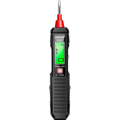 ANENG VD807 Lápiz comprobador de voltaje digital AC 12-300V con sensor NCV para circuitos y cables - Herramienta profesional para electricistas