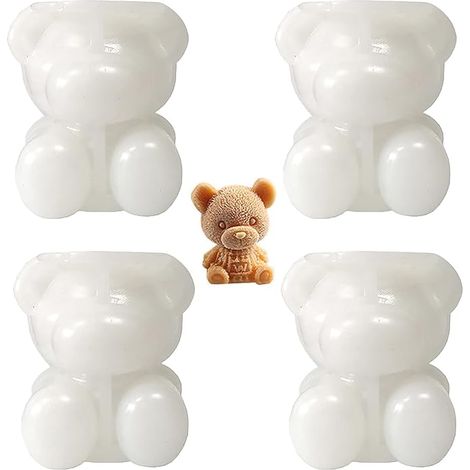 4 Pcs Moule À Fondant Ours En Peluche 3D De Gâteau De Boisson En Silicone De Qualité Alimentaire Bac à Glaçons En Silicone Souple Réutilisable Moule à Glace Écologique Pour Le Chocolat Au Jus (1/5)