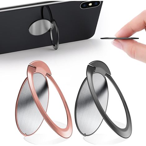 Set mit 2 Metallringen für Mobiltelefone, 1,8 mm, ultradünn, 360-Grad-drehbar, für alle Smartphones
