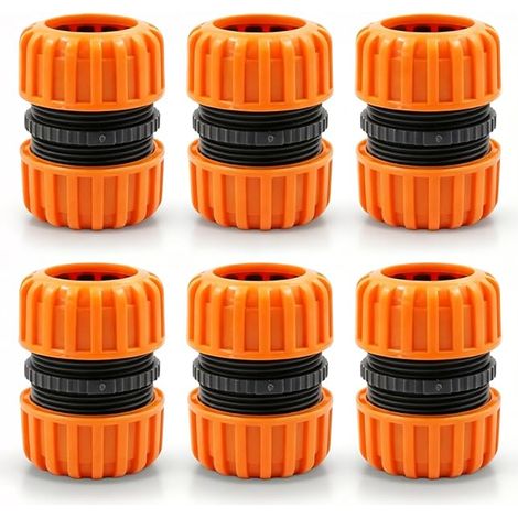 Raccord Tuyau D'Arrosage Embout Tuyau Arrosage Lot De 6 Connecteurs Pour Jardin Et Extérieur Réparation Rapide Extension De Tuyaux Double Étanchéité 5,5 x 4 cm Maison Terrasse Lavage (1/5)