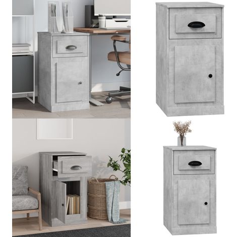 Beistellschrank mit Schublade Betongrau 40x50x75 cm - Schreibtischregal - Wohnzimmermöbel - Kommode - Holzmöbel - Beton Grau Möbel - Home & Living (1/5)