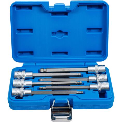Bgs Technic – Jeu de douilles à embouts 12,5 mm – 6 pièces avec tête sphérique 5-12 mm – Acier chrome-vanadium – Longueur 140 mm