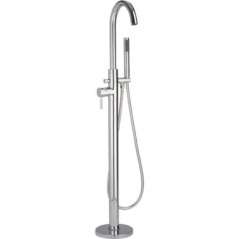 Milano Mirage Freestanding Bath Shower Mixer Tap with Hand Shower Handset - Chrome (1/5)