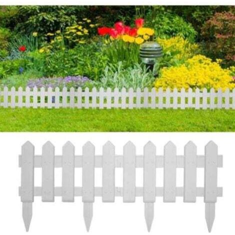 5-piece white lawn edging, 1.9m long, pastoral garden fence, green small fence