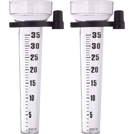 TAISHENGDA – Transparente Regenmesser (2er-Pack), zur Wandmontage, für den Garten, großes Display, 35 mm/m², Kunststoff, Farbe zufällig (1/5)