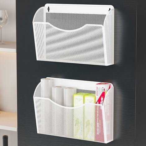 Magnétique aspiration réfrigérateur support mural sans perforation double usage support latéral film plastique stockage fournitures de cuisine boîte de réception, 1 pc