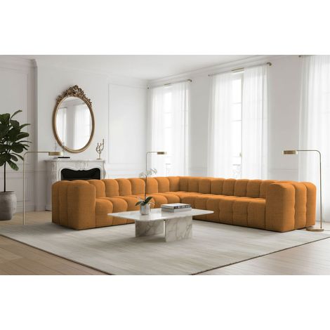 Ecksofa Designersofa SOLVIE in Stoff Moly Orange Seite Universal (1/3)