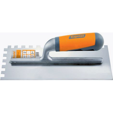FRATTONE FRATTAZZO DENTATO 10mm STUCCO POSA FINITURA 12x28cm ACCIAIO KAPRIOL
