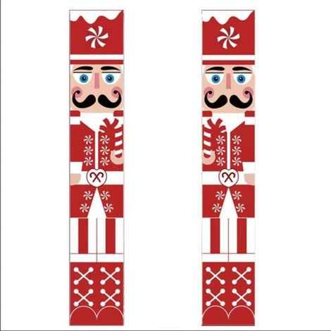 Nussknacker-Soldat-Verandaschild, Banner zum Aufhängen an der Haustür, Weihnachts-Zuckerstange, süßeste Weihnachtsdekoration für drinnen und draußen (1/4)