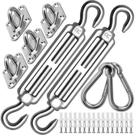 Kit de quincaillerie pour auvent pare-soleil - Kit d'installation d'auvent en acier inoxydable 304 (1/4)