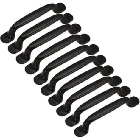 10 schwarze Möbelgriffe, 128 mm Lochabstand, Möbelgriffe aus Aluminiumlegierung, für Möbel, Schubladen, Schränke, Kommoden, Küchen- und Schlafzimmerschränke