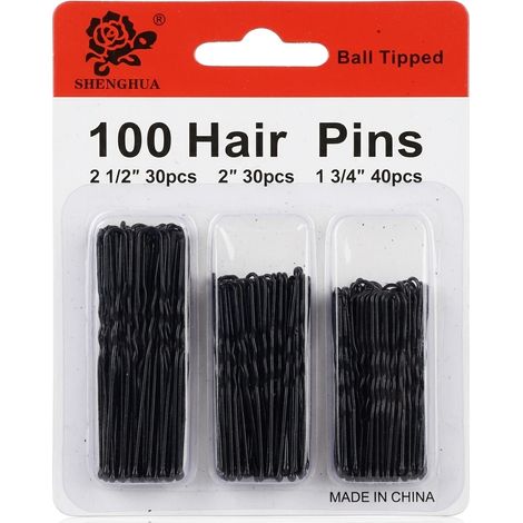Juego de horquillas para peluquería, para moños rizados con bola, 96 piezas. Color negro. (1/5)