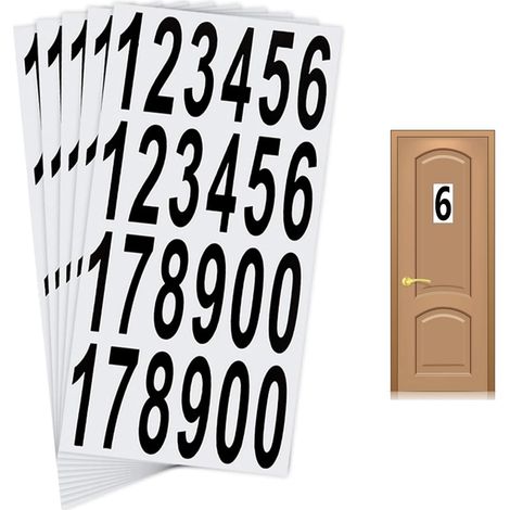 5 Sheets Black Vinyl Numbers Stickers - Self Adhesive, Waterproof Vinyl Numbers Decals for Mailbox Signs, Residence, Window, Door, Address (1/5)