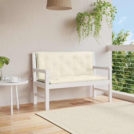 Coussin de banc de jardin-Coussin de banquette de jardin blanc crème tissu oxford 507734 (1/5)