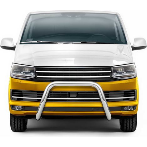 Pare-Buffle Avant Pour VW T6 T6.1 Transporter tout 2015-2024 en inox Argent (1/5)