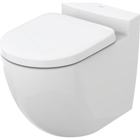 TOTO NC Tiefspül-Stand-WC randlos, Back-to-Wall, Zulauf hinten, Tornado Flush-Düsenspülung, Keramik Cefiontect, Weiß (1/2)