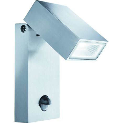 Searchlight Outdoor - Applique murale extérieure à LED en acier inoxydable avec détecteur de mouvement IP44