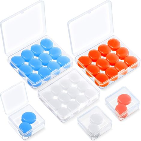 21 Paires Bouchons d'Oreille pour Dormir, Blanc, Bleu, Orange (1/5)