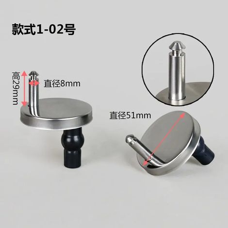 (charnière de fixation B) Boulon d'expansion pour fixation de la base de l'abattant de WC, charnière de fixation à dégagement rapide en acier inoxydable, vis de charnière pour couvercle d'abattant de (1/5)