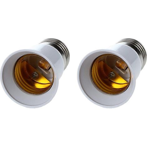 2 x E27 pour E27 poire support argent Tone blanc adaptateur Extender (1/3)