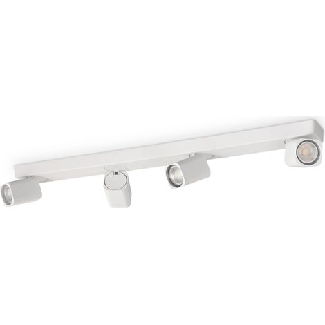 Spot Contemporaneo Rudy Alluminio Bianco 4 Luci Gu10 35W 3000K Ip20