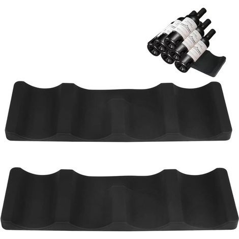 Set mit 2 universellen Flaschenhaltern – Weiches Silikon-Flaschenregal – Stapelbarer Organizer für Kühlschrank, Küche und Arbeitsplatte