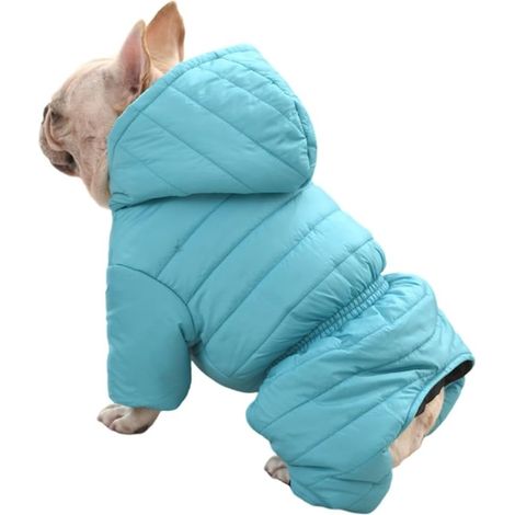 Cappotto invernale caldo per cani, cappotto imbottito per cani di piccola taglia, adatto sia per interni che per esterni, taglia XL-4XL (4XL, blu) (1/5)