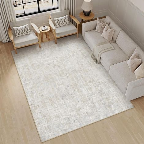 Tapis Salon 160x230cm Beige Lavable en Machine Grand Carpet (1/5)