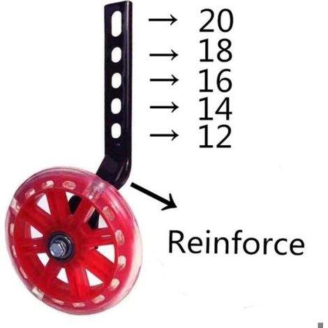 Roues D'entraînement - Pour Vélo Enfant 12 14 16 18 20 Pouces - Support Acier Épaisseur 3 Mm - Roues PVC Diamètre 11,2 Cm - Lot De 2 (1/5)