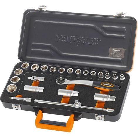 Primaster Mechaniker-Steckschlüssel-Set 24 teilig Chrom-Vanadium-Stahl