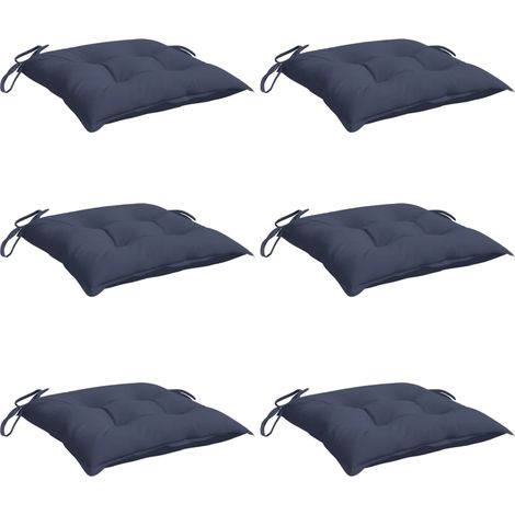 Stuhlkissen 6 Stk. Marineblau 40x40x7 cm Oxford-Gewebe vidaXL