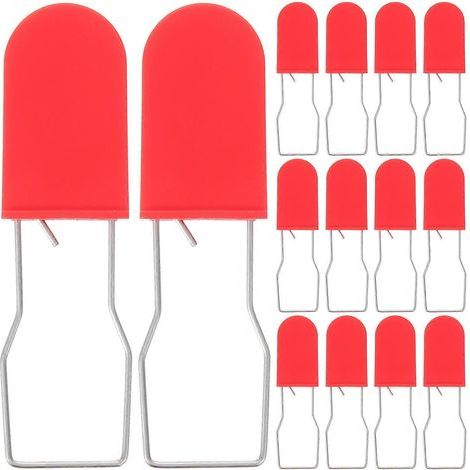 Packung mit 50 diebstahlsicheren Drahtvorhängeschlössern aus Kunststoff, Mehrzweck-Sicherheitsplomben, Mini-Sicherheitsschlösser – 7,20 x 2,00 x 0,80 cm – Rot (1/4)