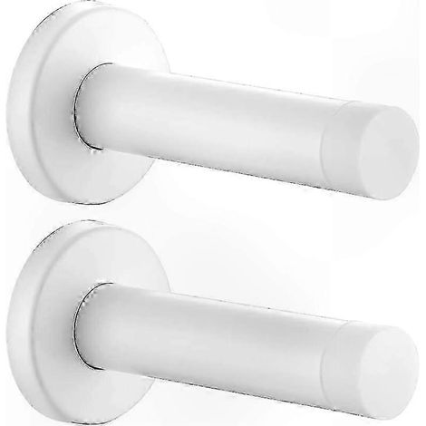Paar verstärkte, 1 mm starke, schalldichte Türstopper, Wandschutz aus weißem Edelstahl, 2er-Set für mehr Ruhe im Haus. (1/5)