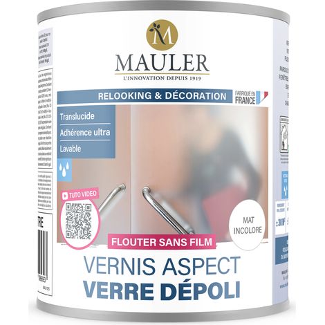 Vernis matifiant opacifiant pour verre 1L – Aspect incolore mat – Protège des rayures et taches – Application sur verre et plexiglass – 1919 By Mauler