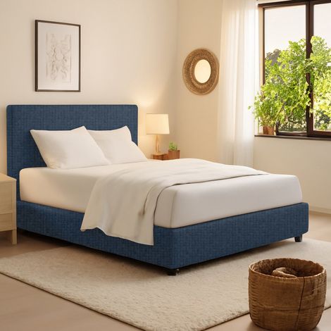 Letto Singolo Bracknell, Sfoderabile, Contenitore Made in Italy, blu (1/5)