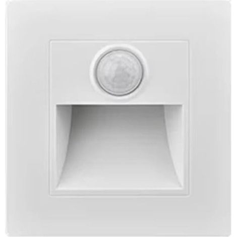 Veilleuse infrarouge à détecteur de mouvement, applique murale encastrée 3W pour escalier ou chambre, idéale pour l'intérieur et l'extérieur (blanc, jaune chaud).