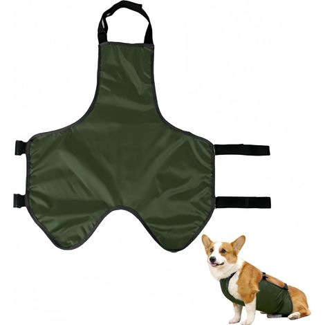 Chaleco refrescante para perros, babero para perros, chaleco térmico para mascotas, protector abdominal para perros, faja para perros, escudo antisudor para mascotas, espalda verde, 55 cm, 22,5-30 kg