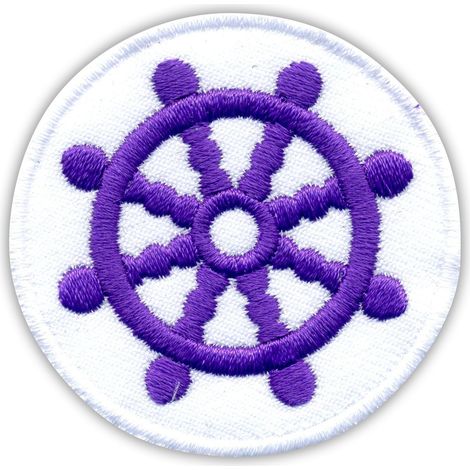 Parche con diseño de la rueda del Dharma - Adhesivo termoadhesivo - Parche/insignia/emblema bordado