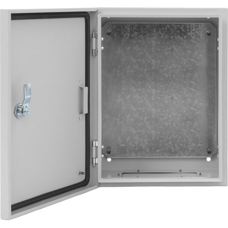 Boîtier électrique extérieur IP65 – 30×40×20 cm, IK08, acier galvanisé – Pour prise, disjoncteur, compteur – Murale