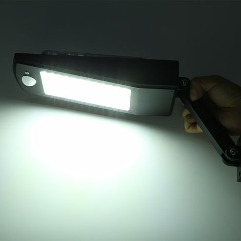 Applique murale solaire à 48 LED avec détection de présence, plusieurs modes d'éclairage, angle réglable, étanche, pour éclairage extérieur de jardin et d'éclairage public. (1/5)