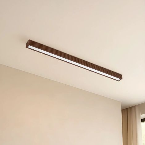 [GEBRAUCHT] B-Ware Lucande Deckenleuchte Lampe Led Eiche Schwarz Dimmbar Holz Emara586