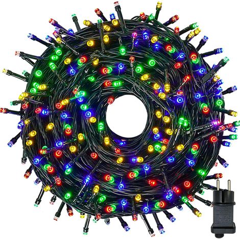 Guirlande Lumineuse Exterieure Intérieur 10m/100LEDs Guirlande Lumineuse Sapin en 8 Mode, Étanche IP44, Minuterie, Fonction Mémoire, Deco Noel Exterieur pour Chambre, Mariage, Fête, Blanc Chaud (1/5)
