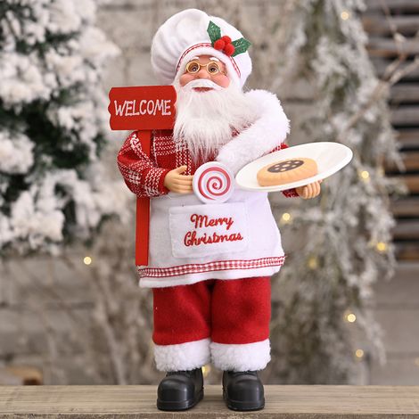 [Yue Xinghui] Weihnachtsdekoration 2021: Stehender Weihnachtsmann, Kreative Puppe, Weihnachtsrucksack, Alter Mann, Ornament (OPP), Kochstil (1/5)