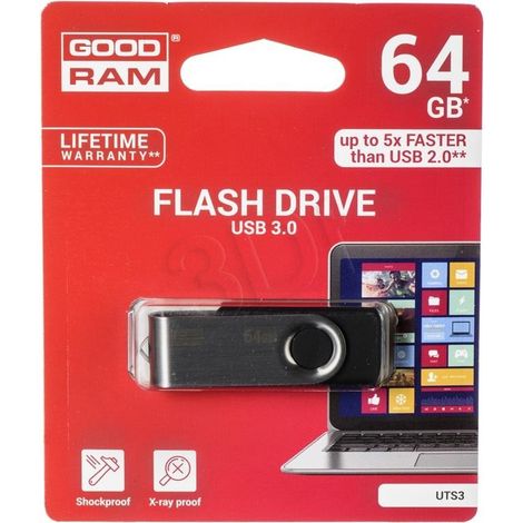 Clé USB Goodram UTS3 64 Go USB Type-A 3.2 Gen 1 (3.1 Gen 1) Noire (1/5)