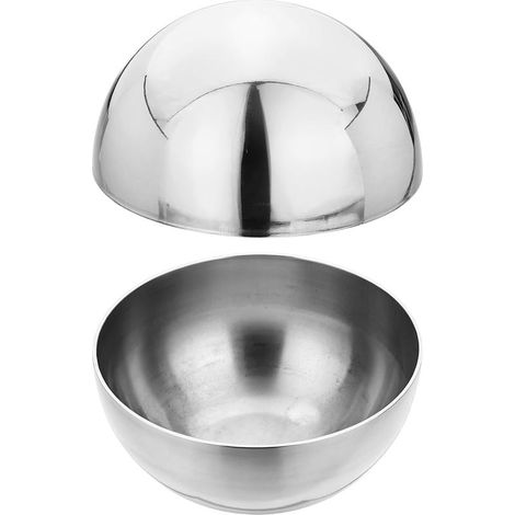2Pcs Demi-Sphères Creuses en Acier Inoxydable, 61mm(2.4") Dia. Boules De Décoration Chapeaux De Rampe Creux Poli Miroir pour Balustrade D'Escalier Maison Extérieure (1/5)