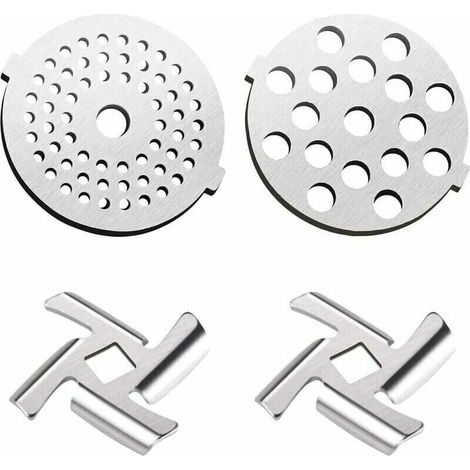Kit de repuesto para picadora de carne eléctrica: 2 cuchillas para picadora de carne, 2 discos de molienda (5-7 cm). (1/5)