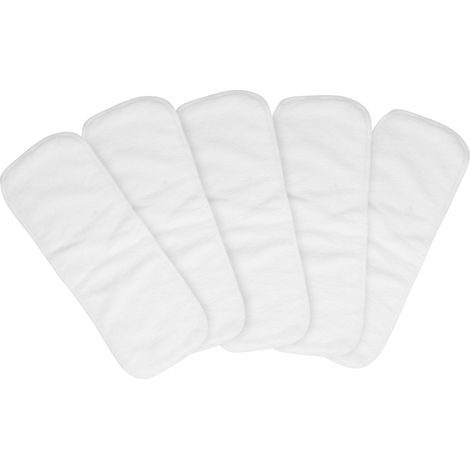 Couches lavables 3 couches pour bébé, réutilisables et super absorbantes, avec inserts en microfibre (5 pièces, 35 x 13,5 cm). (1/5)