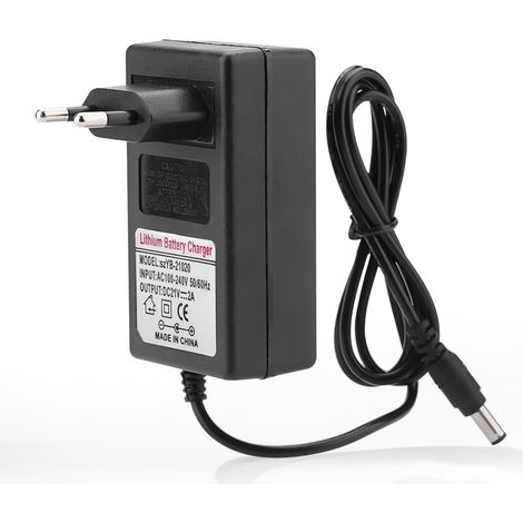 Adaptateur d'alimentation de Batterie au Lithium-ION, AC 100-240V DC 21V 2A Adaptateur d'alimentation de Charge de Remplacement, Chargeur d'adaptateur, Protection Multiple(UE) (1/5)