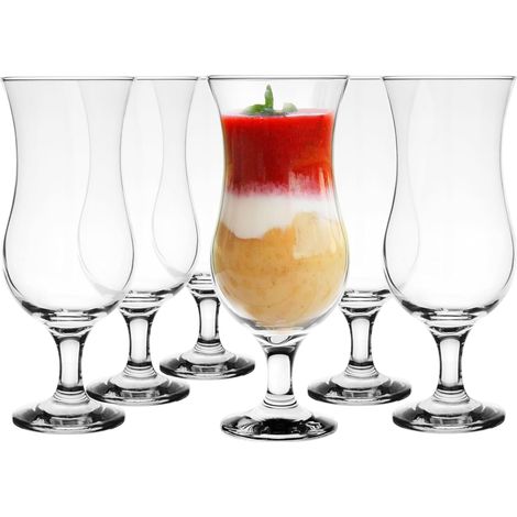 6 Verres à cocktail, transparents, 420 ml, verre résistant, pour gin et bière, usage domestique (1/5)