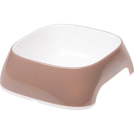 Ferplast GLAM Ciotola in plastica per cani e gatti. Capacità 0,2 litri.. Variante EXTRA SMALL - Misure: 13 x 12 x h 3.5 cm - 0.2 L - Tortora